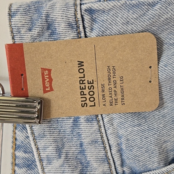 Levi's SuperLow Loose Fit Jeans Baggy Size 31 X 32 Wide Leg Light Wash Low Rise - Picture 10 of 16